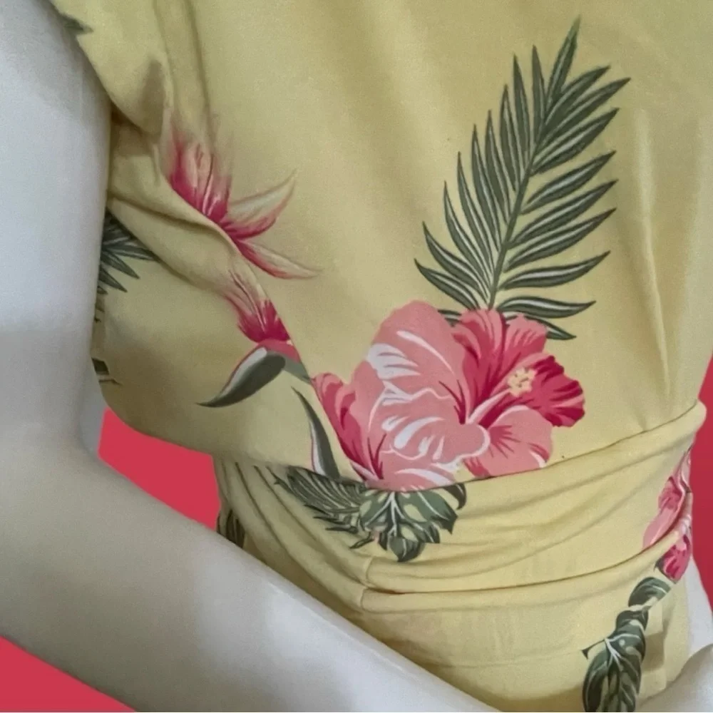 IMAN Boho Chic Tropical Floral Maxi Dress Size Large